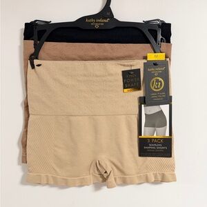 Kathy Ireland Seamless Shaping Shorts 3-Pack - Black, Tan, Beige
